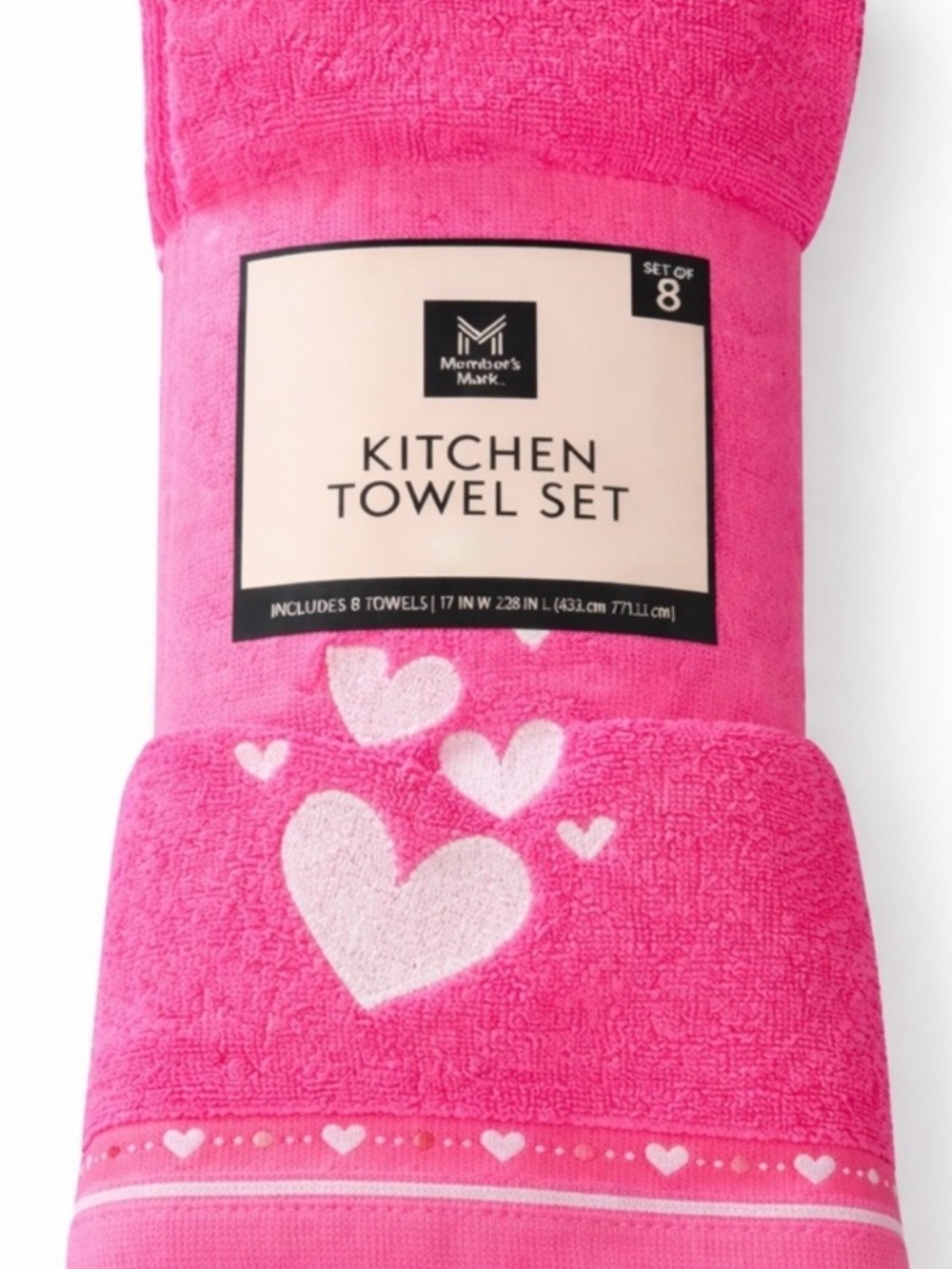 8 Pack Colorful  Heart Kitchen Towel Set
By Member’s Mark NWT ❤️🤍🩷